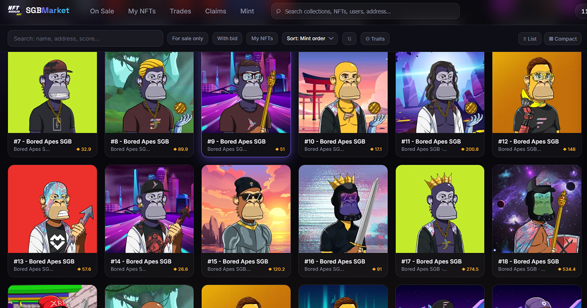 SGB Marketplace — Songbird & Flare NFT Marketplace